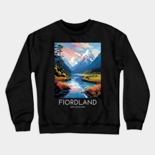 A Pop Art Travel Print of Fiordland National Park - New Zealand Crewneck Sweatshirt